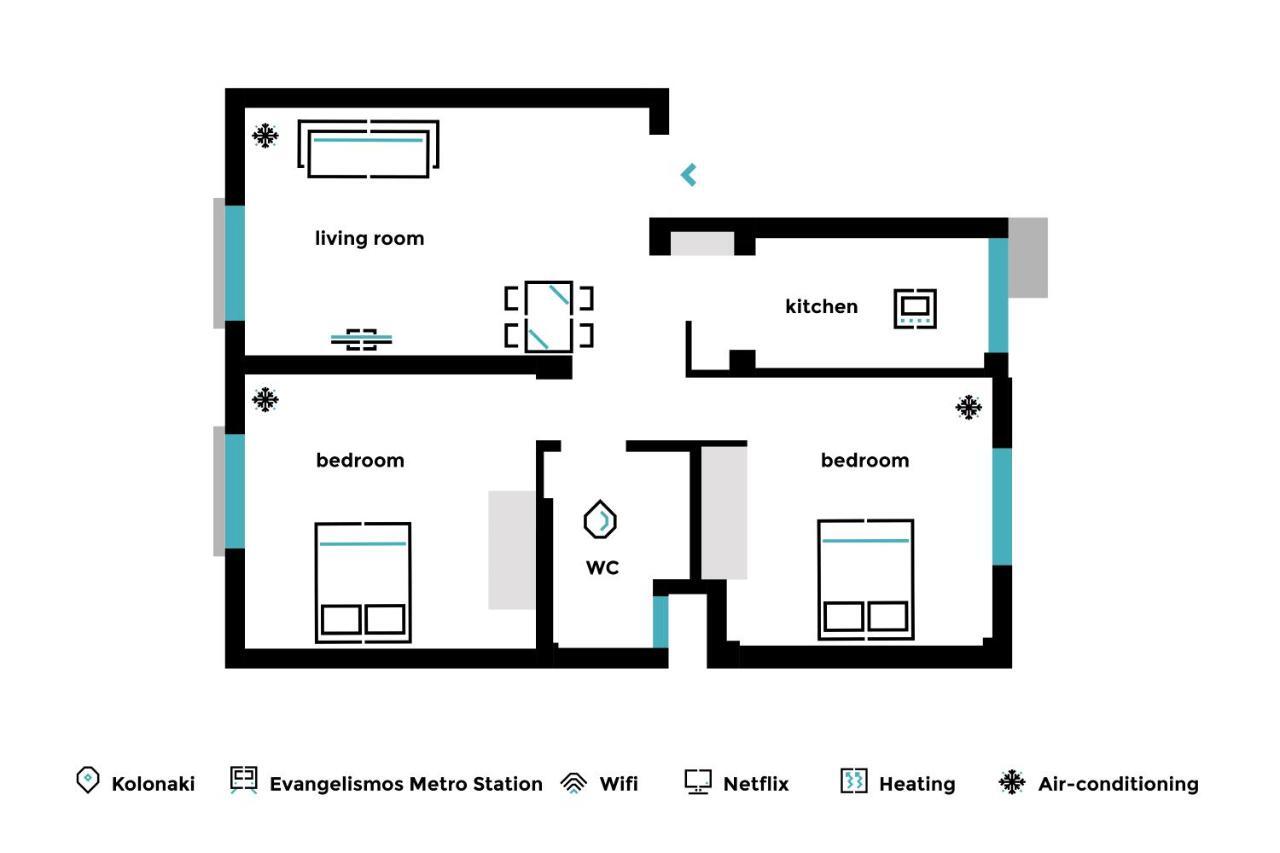 Peaceful 2Bd Apartment In Kolonaki By Upstreet アテネ エクステリア 写真